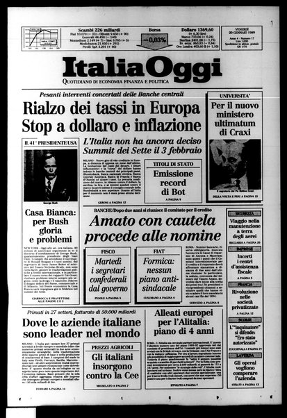 Italia oggi : quotidiano di economia finanza e politica